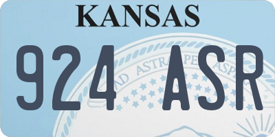 KS license plate 924ASR