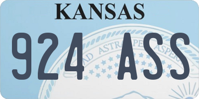 KS license plate 924ASS