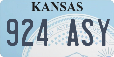 KS license plate 924ASY