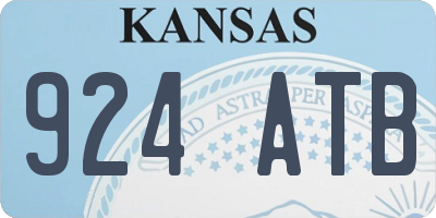 KS license plate 924ATB