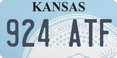 KS license plate 924ATF
