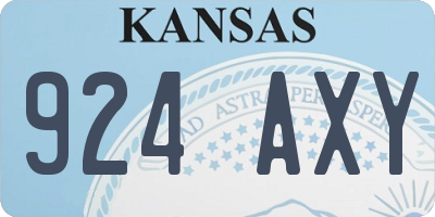 KS license plate 924AXY