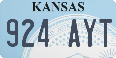 KS license plate 924AYT