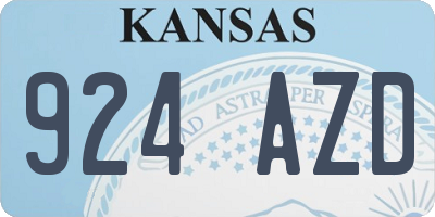KS license plate 924AZD