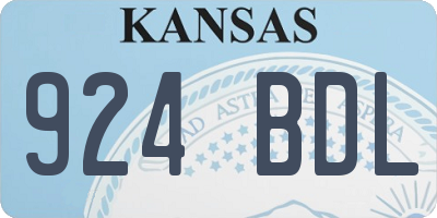 KS license plate 924BDL