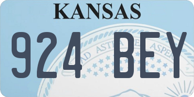 KS license plate 924BEY