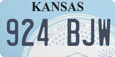 KS license plate 924BJW