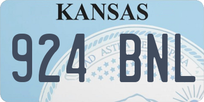 KS license plate 924BNL