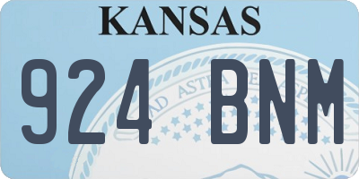 KS license plate 924BNM