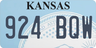KS license plate 924BQW