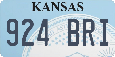 KS license plate 924BRI