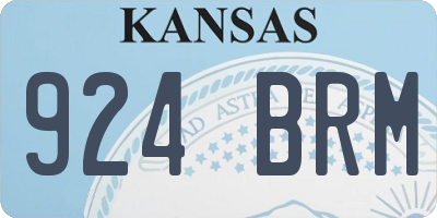 KS license plate 924BRM