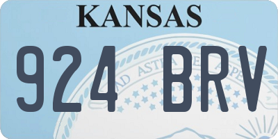 KS license plate 924BRV