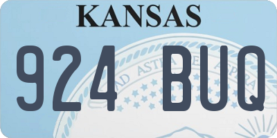 KS license plate 924BUQ
