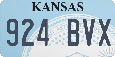KS license plate 924BVX