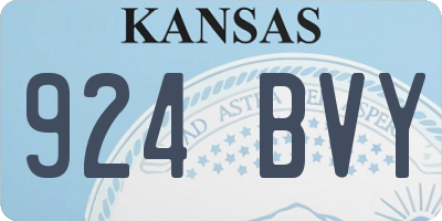 KS license plate 924BVY