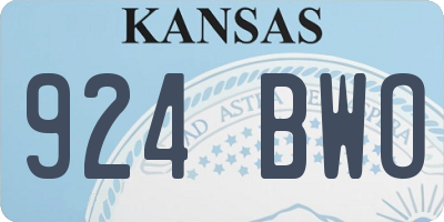 KS license plate 924BWO