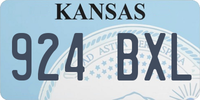 KS license plate 924BXL