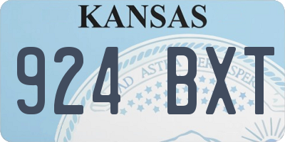 KS license plate 924BXT