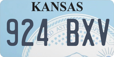 KS license plate 924BXV
