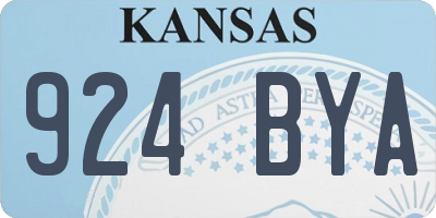KS license plate 924BYA