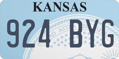 KS license plate 924BYG