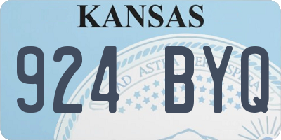 KS license plate 924BYQ