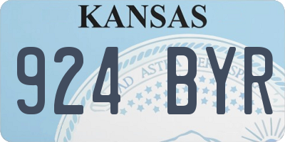 KS license plate 924BYR