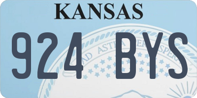 KS license plate 924BYS