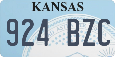KS license plate 924BZC