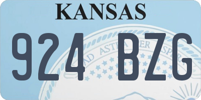KS license plate 924BZG