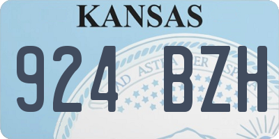 KS license plate 924BZH