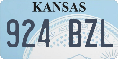 KS license plate 924BZL