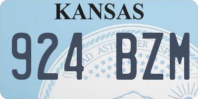 KS license plate 924BZM
