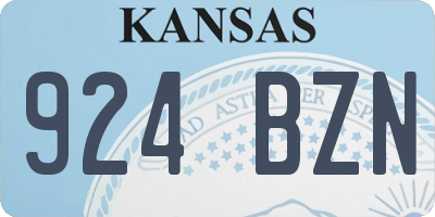KS license plate 924BZN
