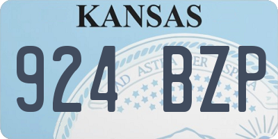 KS license plate 924BZP