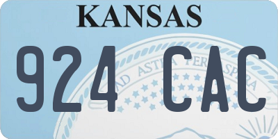 KS license plate 924CAC
