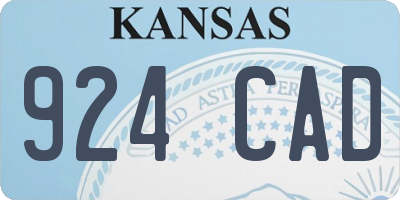 KS license plate 924CAD
