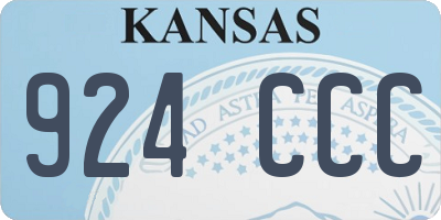 KS license plate 924CCC