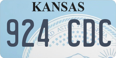 KS license plate 924CDC
