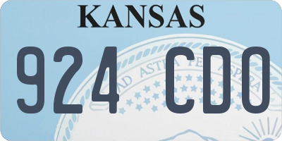 KS license plate 924CDO