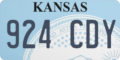 KS license plate 924CDY