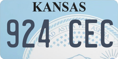 KS license plate 924CEC