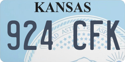 KS license plate 924CFK