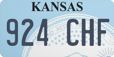 KS license plate 924CHF