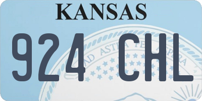 KS license plate 924CHL