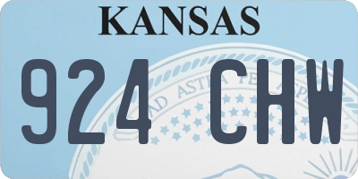 KS license plate 924CHW