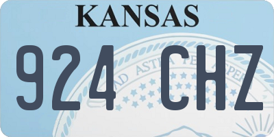 KS license plate 924CHZ