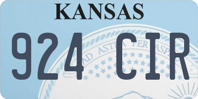 KS license plate 924CIR