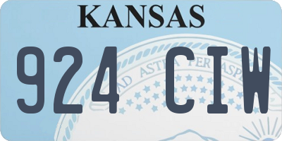 KS license plate 924CIW